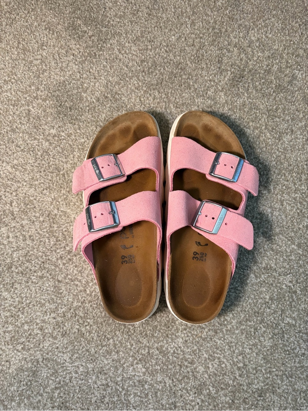 Papillio by Birkenstock Arizona Chunky Platform Sandals Pink Suede